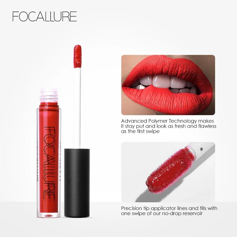 FOCALLURE rossetto liquido opaco idratante impermeabile liscio tinta per labbra a lunga durata trucco cosmetico