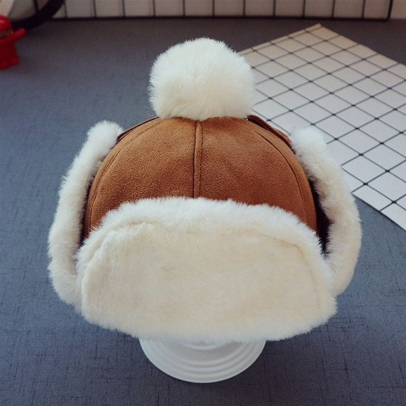 เด็กทารกใหม่เด็กหมวกเด็กหู Muff ฤดูหนาว Warm Plush หมวกฝ้ายกลางแจ้ง Lei Feng หมวก Beanie ของขวัญ2-3ปี