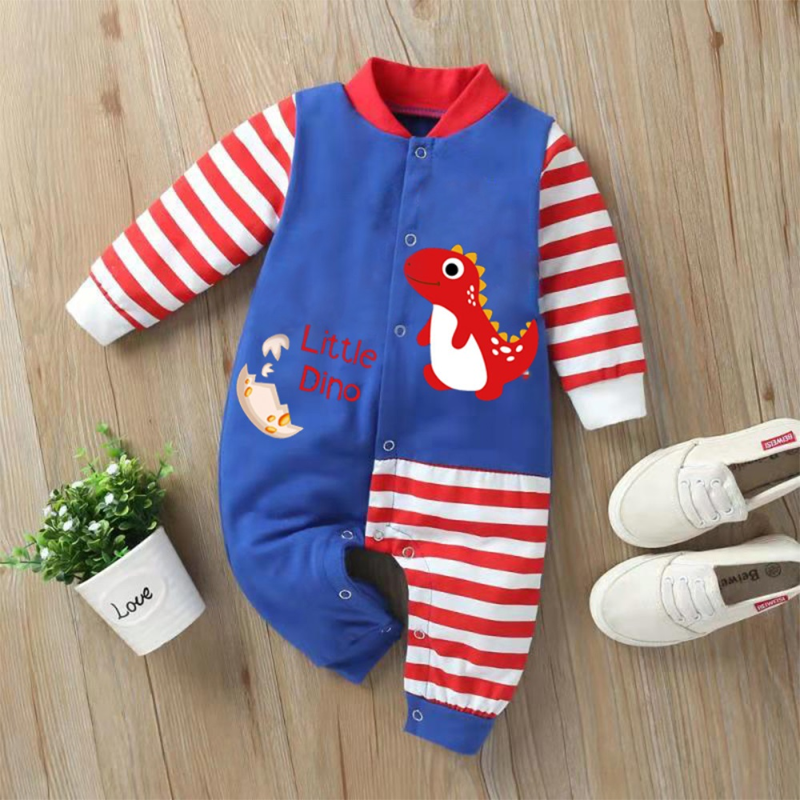New Newborn Baby Clothes Boys Girls Romper Floral Dinosaur Car Printed Long Sleeve Cotton Romper Kids Jumpsuit Playsuit Outfits