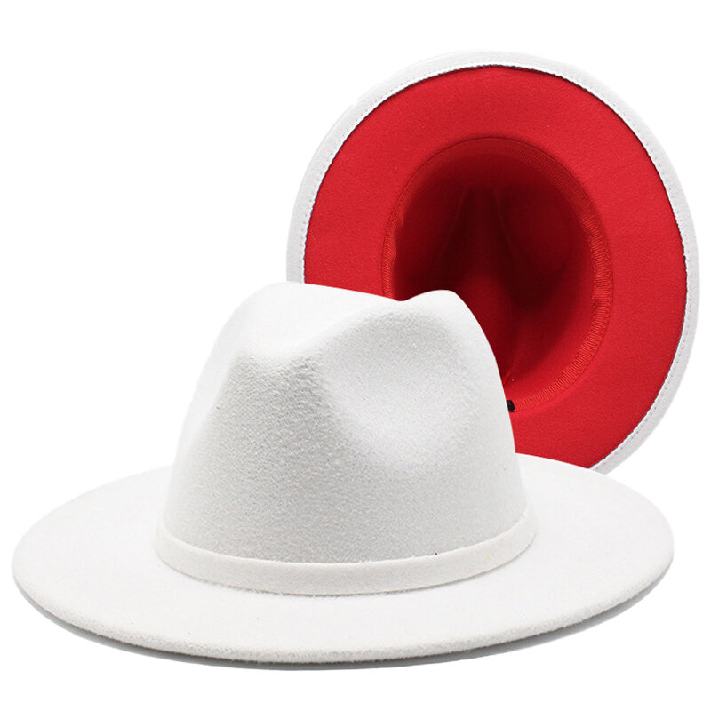 Fedoras หมวกสำหรับผู้หญิง Patchwork สีภายในผู้ชาย Felt หมวก Vintage Church หมวกงานแต่งงาน Sombreros De Mujer