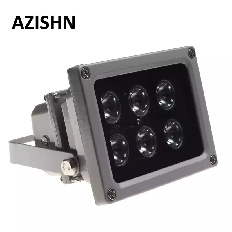 AZISHN – lampe Led de vidéosurveillance IR, illuminateur IR, éclairage d'extérieur, Vision nocturne, étanche, lumière de remplissage pour caméra de vidéosurveillance, 6 pièces