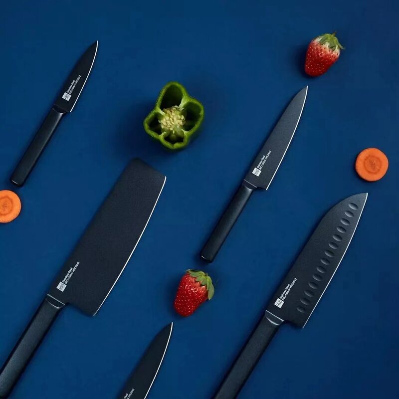 Xiaomi-cuchillo antiadherente Youpin Huohou, utensilio multiusos de acero inoxidable para cocina, rebanador de Chef, hueso picado, 5 unids/set/juego para cortar fruta