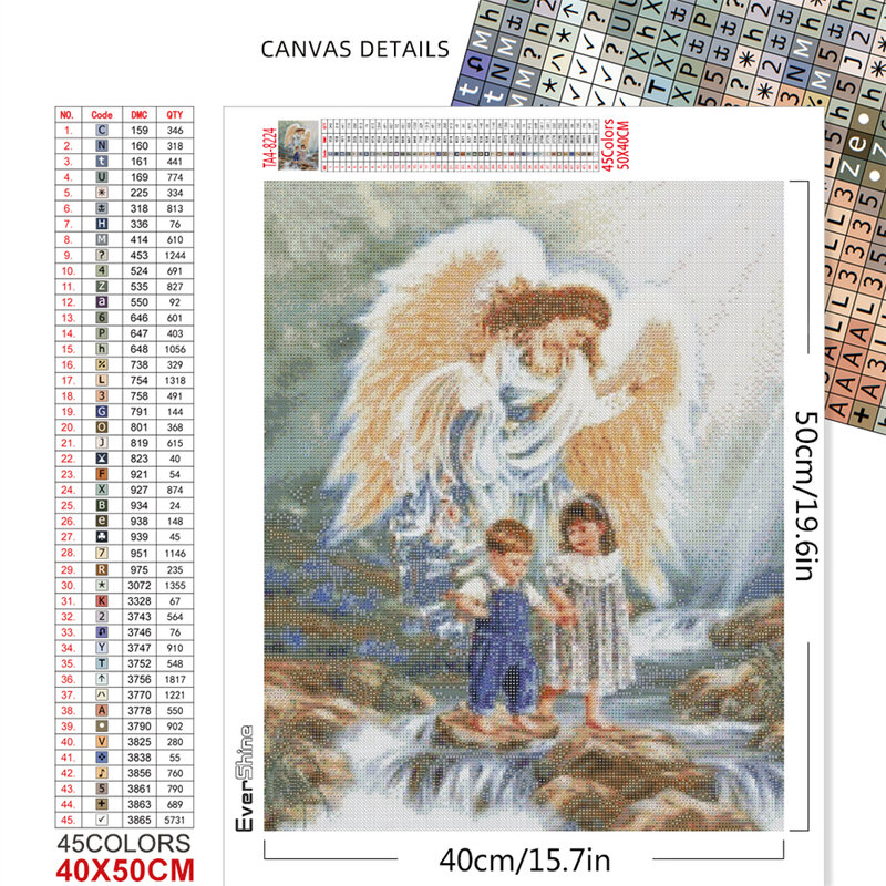 Evershine 5d diy diamante pintura anjo kit de ponto cruz diamante bordado retrato mosaico strass arte decoração de casa