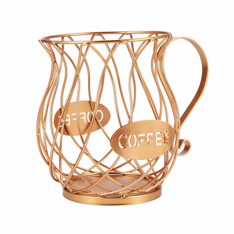 Универсальная Женская корзина для кофейной чашки, винтажная корзина для кофейных капсул, черный органайзер для бытового кафе, отеля 2022