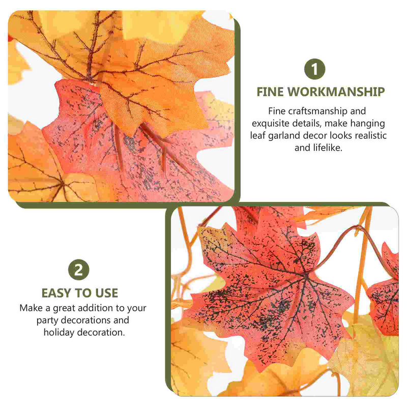 Interior Pendurado Maple Leaf Vine Decor, Rattan Pingente De Parede Artificial, Outono Folhas De Queda, Festival De Colheita Plantas