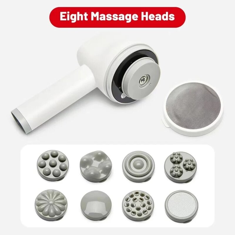 Massageador de vibração elétrica para corpo, luz vermelha, massageador de pescoço e perna, pistola de massagem profunda, fitness muscular relaxar
