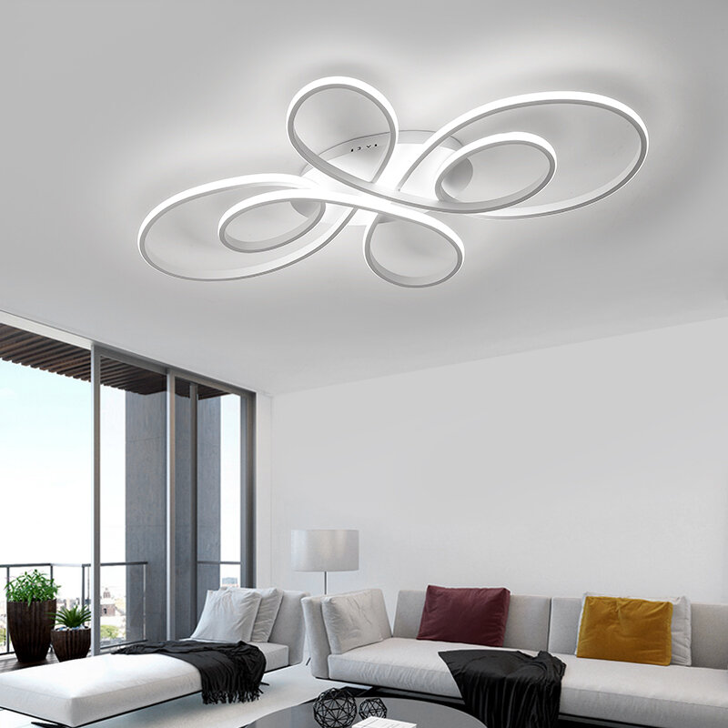 OUQI-luces LED de techo regulables para sala de estar, comedor, dormitorio, estudio, balcón, cuerpo de aluminio, decoración moderna del hogar