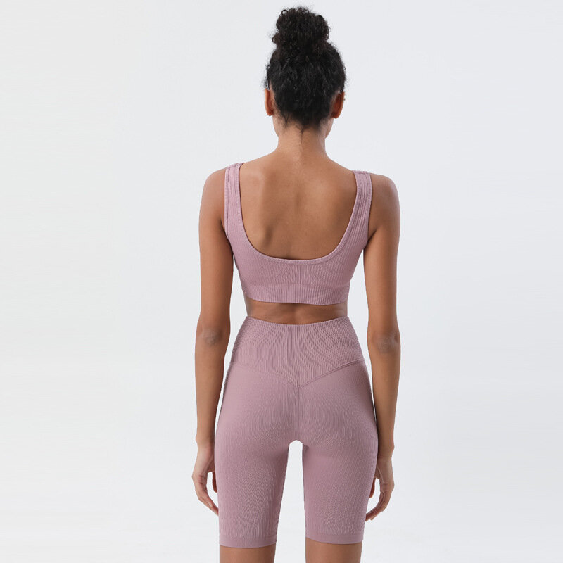 Seamless Sports Bra Shockproof Bra U-shaped Solid Yoga Bra ropa deportiva mujer gym womens clothing vetements femme short sets