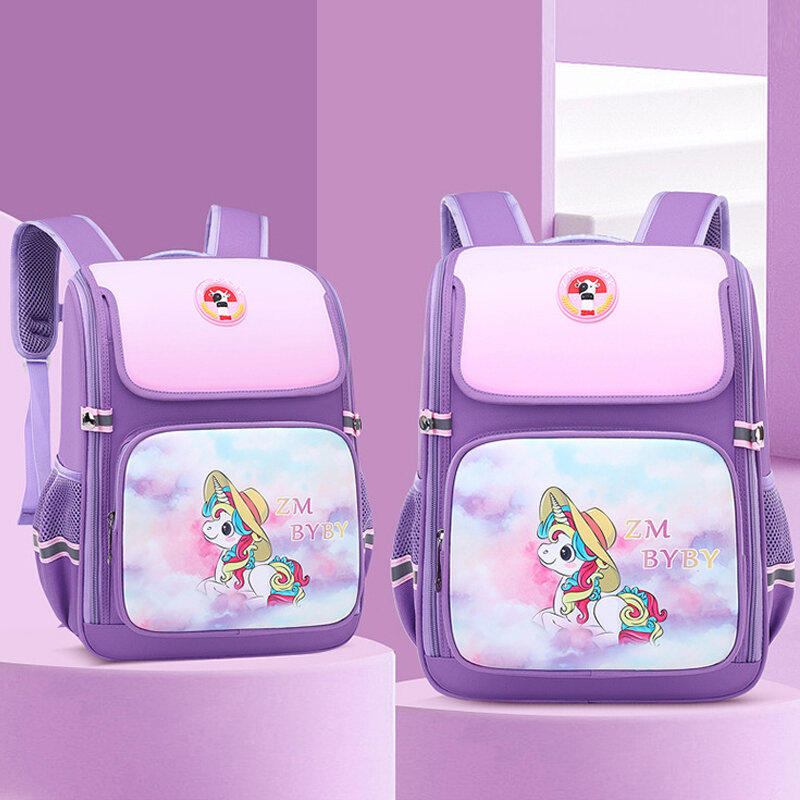 Детские школьные сумки для девочек, рюкзаки с единорогом, милые школьные рюкзаки для мальчиков, ортопедические непромокаемые детские школь...