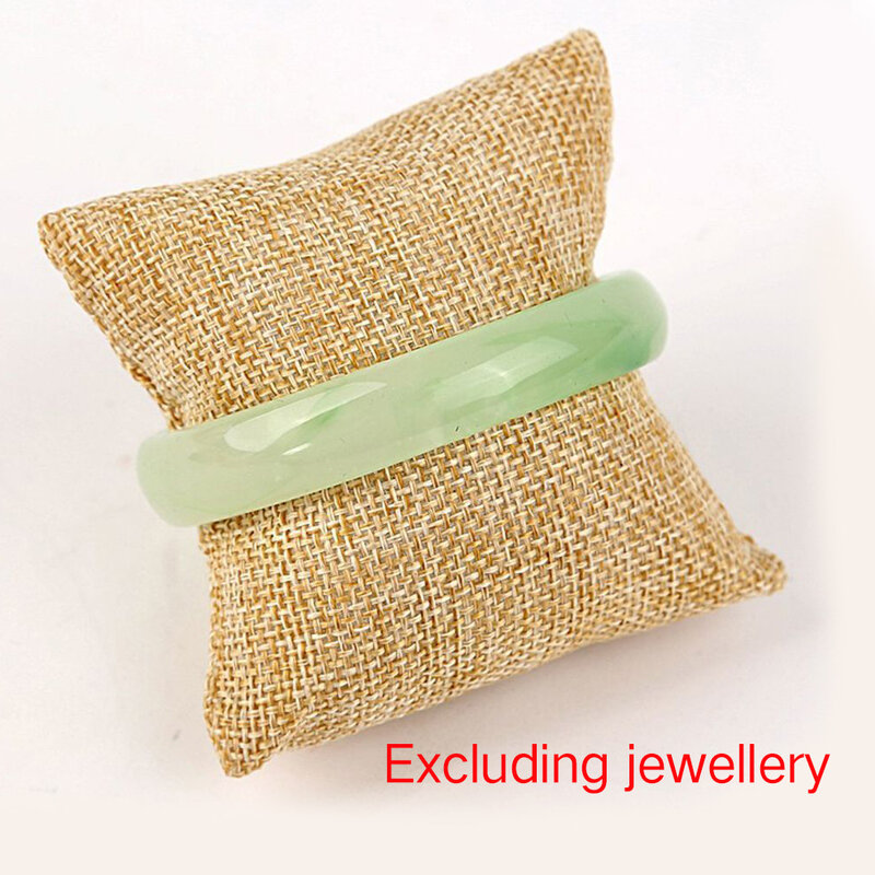 2 piezas de lino suave reloj pendiente joyería práctica Mini almacenamiento almohada pequeña exhibición pulsera soporte