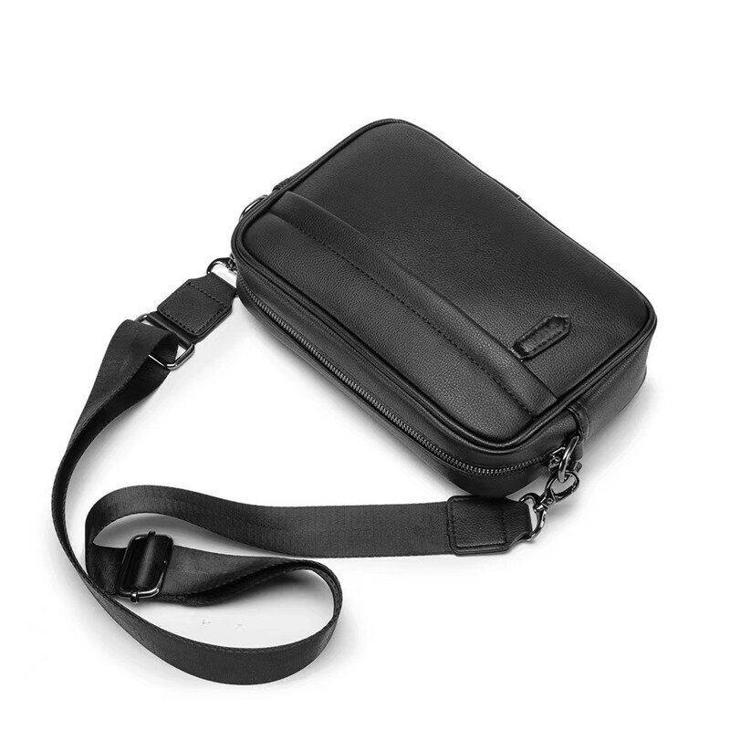Mode Messenger Bag Multifunctionele Plaid Mannen Een-Schouder Tas Klassieke Lederen Luxe Mannen Messenger Bag