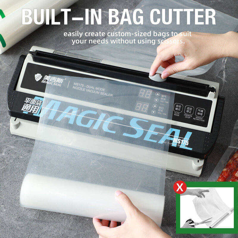 MAGIC SEAL – Machine à emballer sous-vide professionnelle MS175, meilleure Machine d'emballage sous-vide domestique pour sacs en plastique