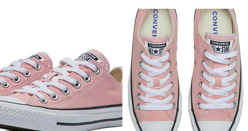 Converse Chuck Taylor All Star Sneakers Uniseks Pria dan Wanita Original Sepatu Kanvas Rendah Baru Kasual Platform Merah Muda