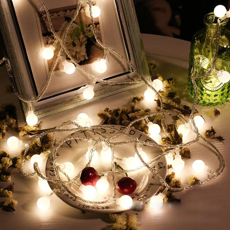 Fairy Led String Licht Batterij Aangedreven Led Bal Lamp Snaar Licht Vintage Licht Met Afstandsbediening Kerst Wedding Thuis Decoratie