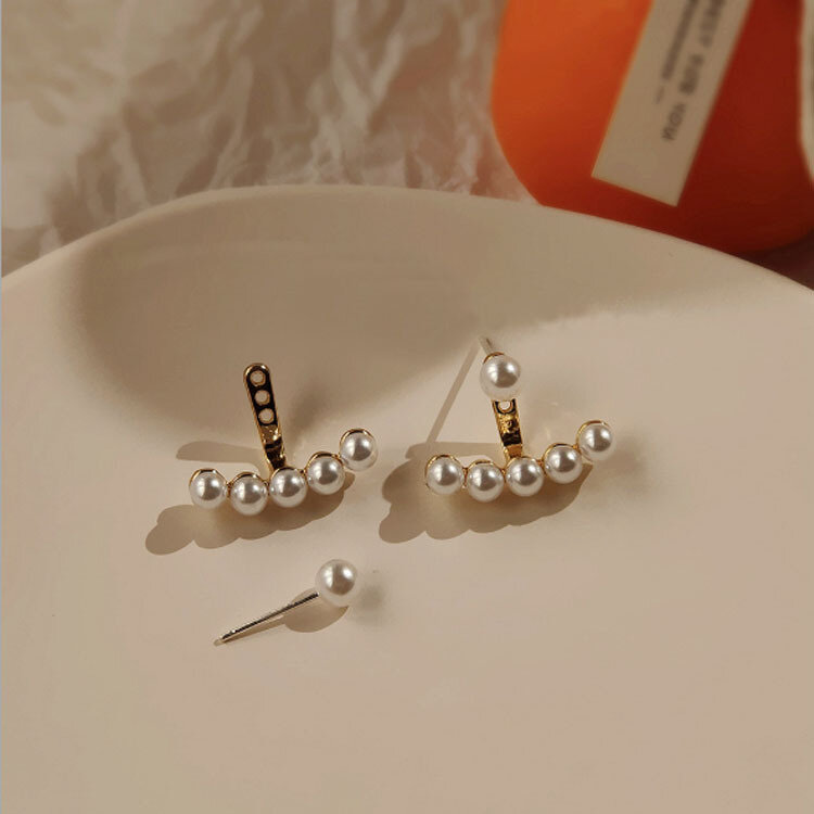 New trendy summer ear studs temperament metal high-end sense small bean ear jewelry gift