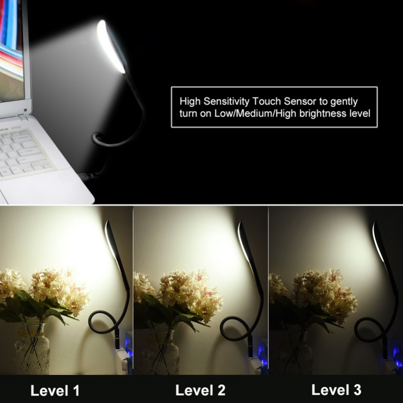 Mini laptop portatili USB LED Light Touch Sensor lampada da tavolo dimmerabile da tavolo per Power Bank campeggio PC laptop illuminazione notturna del libro