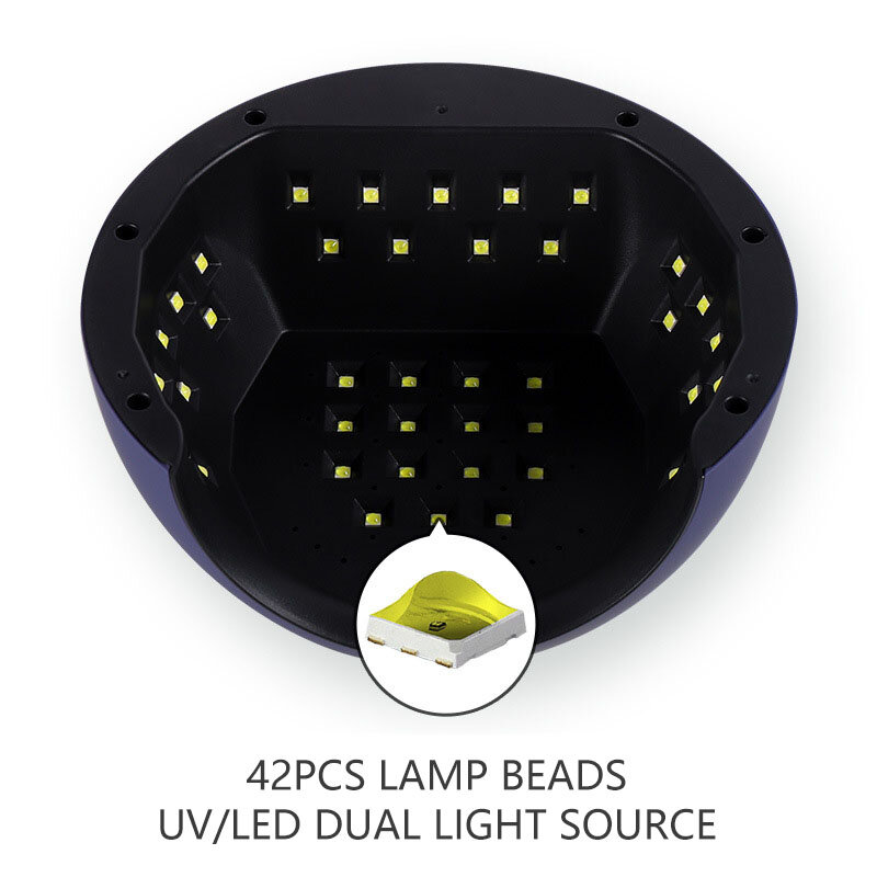 Lámpara con pantalla táctil LCD de 120W para secado de esmalte de Gel, lámpara UV/LED para salón profesional, Sensor Anto, 42 cuentas