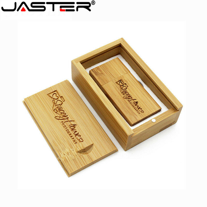 Jaster pendrive de bambu carbonizado, usb 2.0, 4gb, 8gb, 16gb, 32gb, disco em u, logotipo personalizado grátis