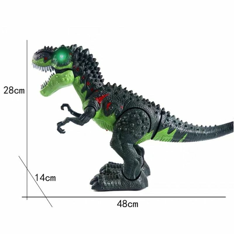 Tiranosaurio de llama simulada t-rex para niños, juguete de dinosaurio que camina, PULVERIZADOR DE AGUA de dinosaurio, luz roja y sonidos realistas