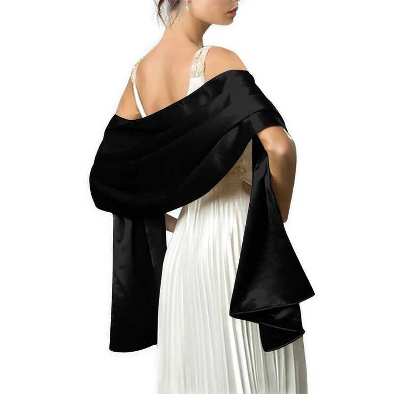 Robe cape de soirée en satin pour femme, 16 couleurs, 240x70cm, longue, formelle, mariage, Rh, dames, BEmbed o