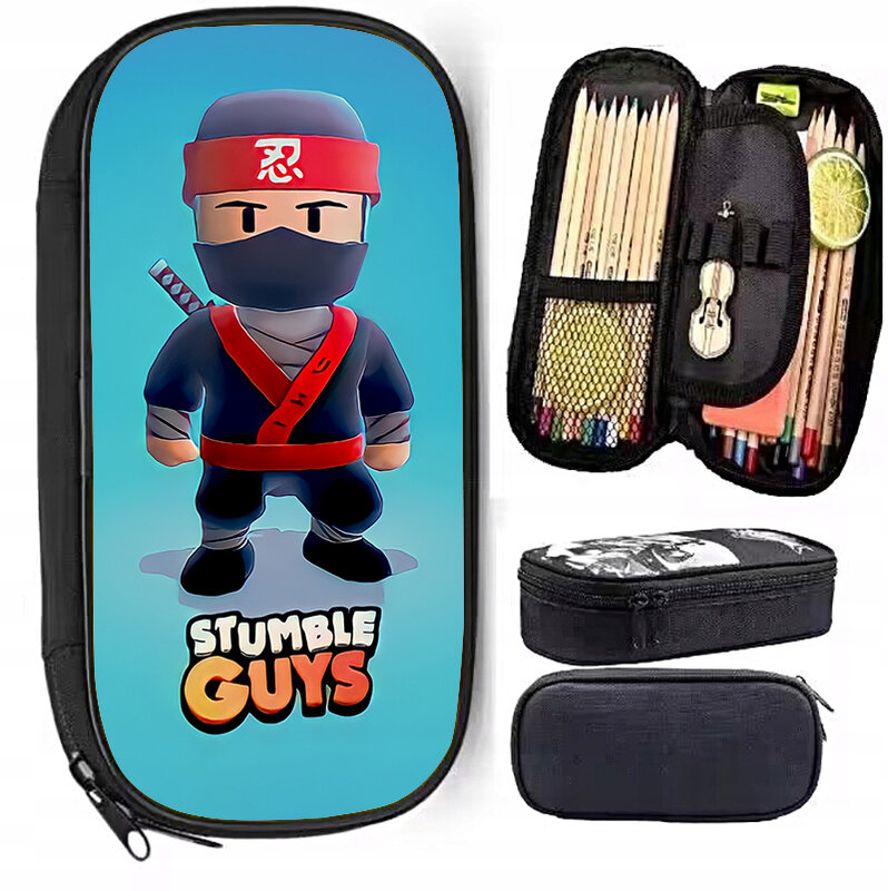 Stumble Guys-어린이 용품 보관 가방 십대 소년 소녀를 위한 하라주쿠 연필 가방, 걸맞는 사람, 화장품 가방, 어린이 가방