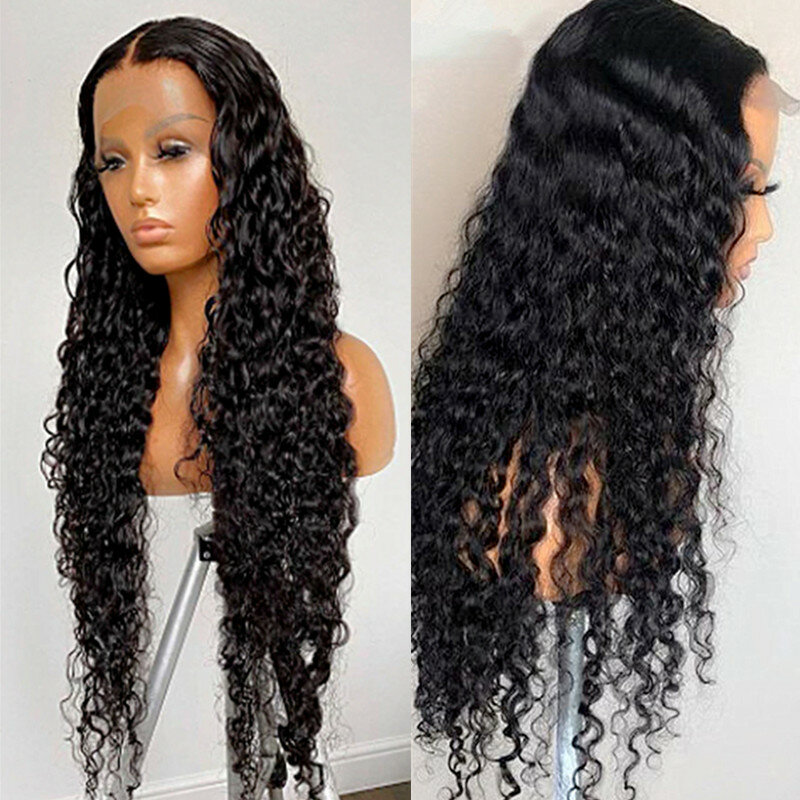 Kinky Curly 26 Inch Long Black For Women Synthetic Lace Front Wig With Baby Hair Pre Plucked 180% Density Daily Cosplay