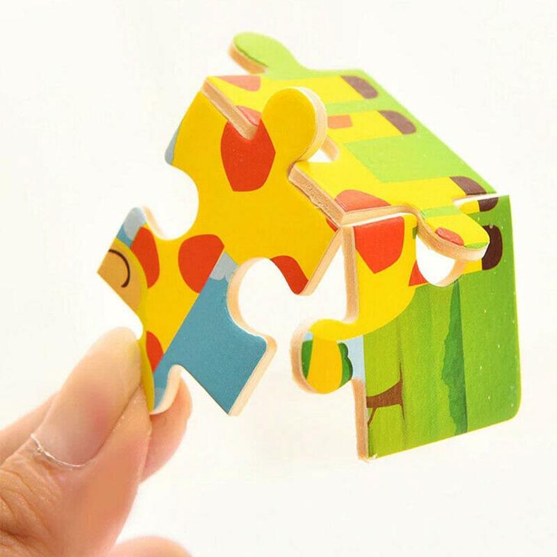 3D drewniane puzzle z motywem zwierzęcym dzieci Montessori transport puzzle wczesna edukacja układanki chłopcy dziewczęta prezenty urodzinowe