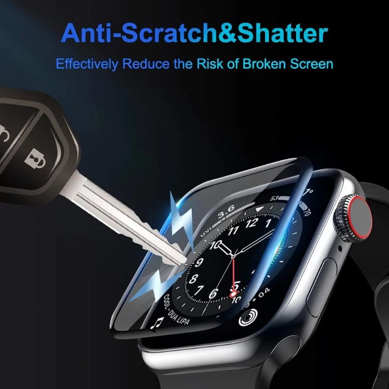 Protector de pantalla para Apple Watch Ultra 8, 7, 6, SE, 5, 4, 40MM, 41MM, 42MM, 44MM, 45MM, 49MM, 1, 2, 3, 4, 5, 6, SE, 7, película protectora, 4 unidades