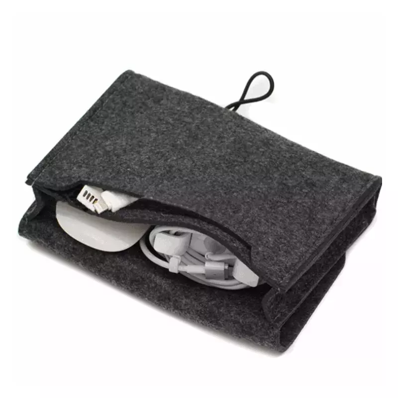 Cavo dati organizzatore da viaggio portamonete pacchetto chiave caricabatterie per auricolari borsa portaoggetti Organizer per Mouse Mini custodia in feltro
