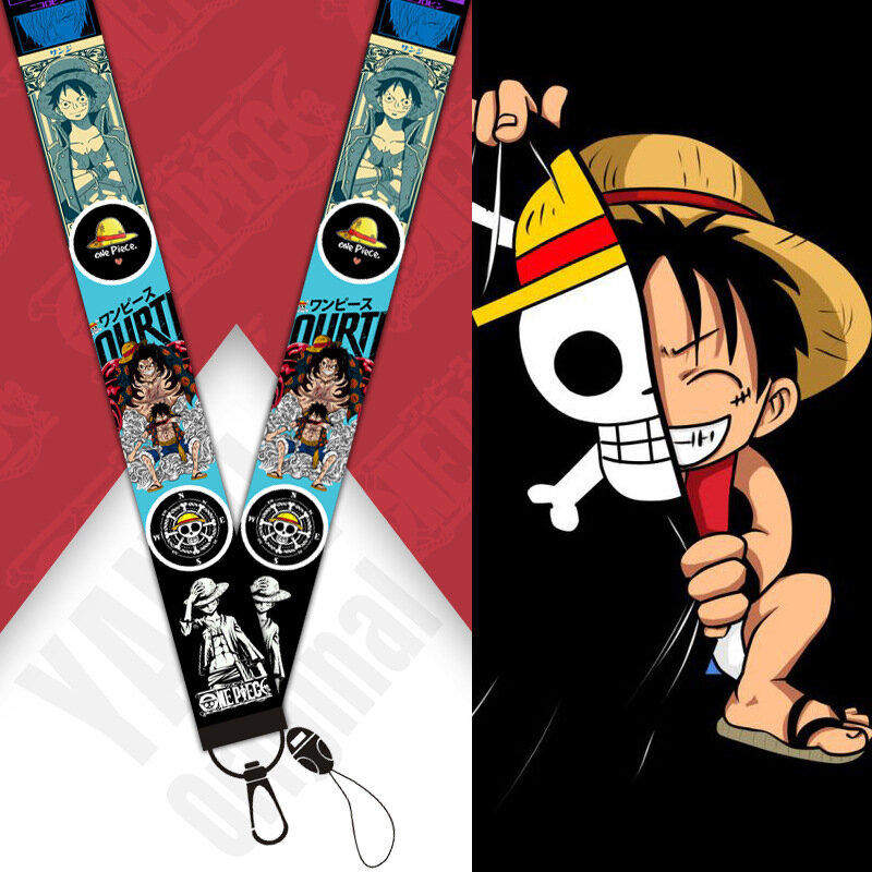 ใหม่เชือกโทรศัพท์มือถือ One Piece สายรัดข้อมือภาพเคลื่อนไหวญี่ปุ่น Luffy ริบบิ้นสร้างสรรค์พวงกุญแ...