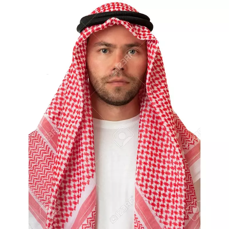 Islamitische Kleding Man Saudi Arabische Dubai Traditionele Kostuums Moslim Accessoires Tulband Bidden Hoed Plaid Hoofd Sjaal 135*135Cm