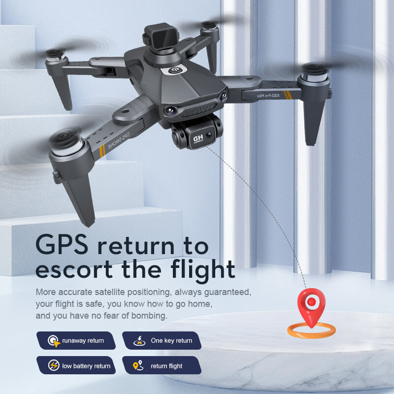 Dron K80 PRO MAX con GPS, 4K, cámara profesional 5G, FPV, 2022Km, Motor sin escobillas, cuadricóptero plegable, juguetes, novedad de 1,2