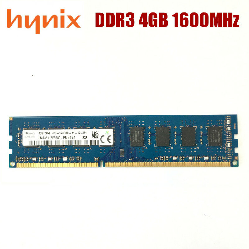 Оперативная память для ПК SK Hynix Chipse 4 Гб 1RX8 2RX8 PC3 PC3L 12800U DDR3 1600 МГц ОЗУ для настольного компьютера 4G PC3 12800U DDR3 1600 ОЗУ