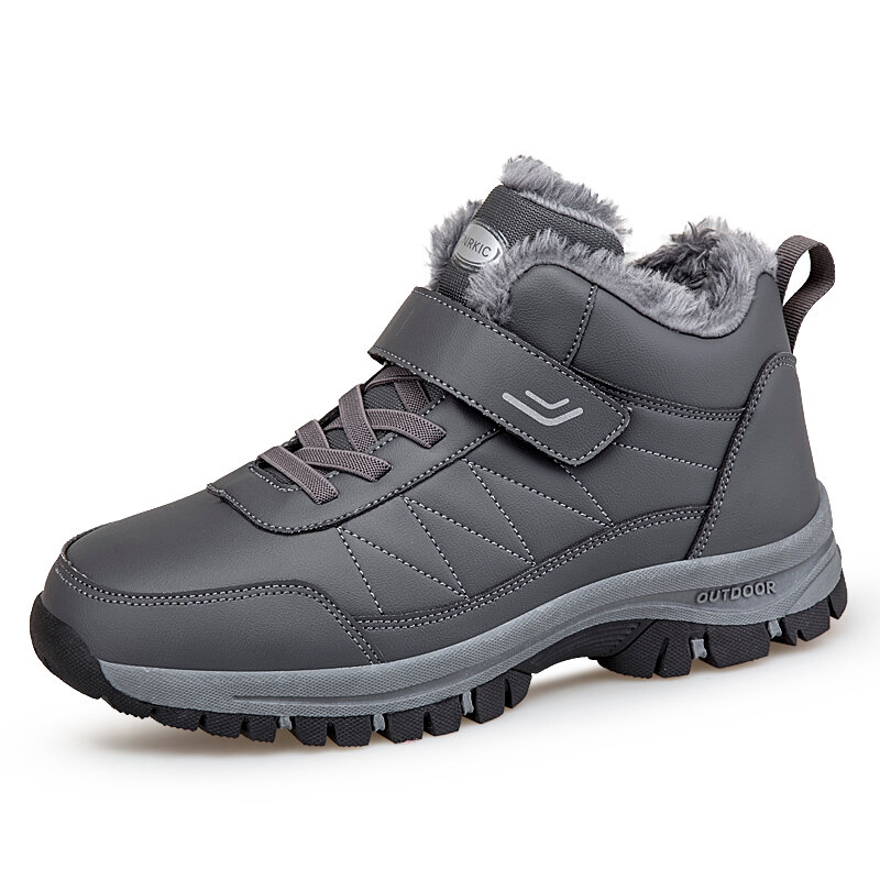2022 Winter Women Men Boots Waterproof Leather Casual Sneakers Windproof Non-slip Snow Boots Man Plus 47 Plush Warm Men Shoes