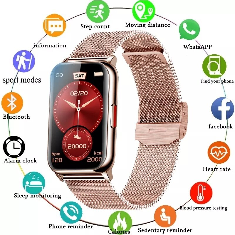 Smart Team 6 Watch Fitness Tracker bracciale impermeabile Smartwatch Pulsemeter OLED Blood Oxygen Screen OLED Wristband per Huawei