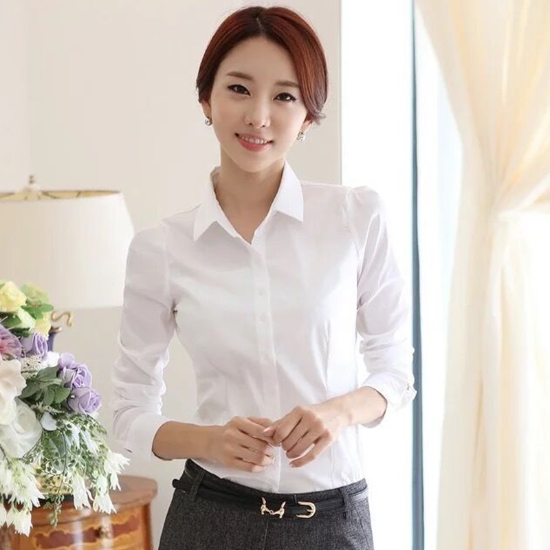 Mùa Thu Nữ Nút Cài Lên Áo, Chất Liệu Cotton Và Áo Dài Tay Nữ Áo Sơ Mi Hồng/Trắng Blusas Blusa Feminina áo Sơ Mi Nam