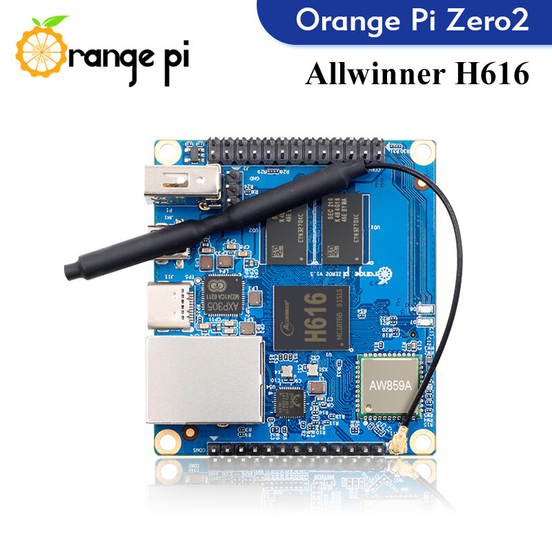 오렌지 파이 제로 2 싱글 보드 컴퓨터 1GB RAM Allwinner H616 칩 BT5.0 WIFI 실행, 안드로이드 10 우분투 데비안 OS 개발 보드