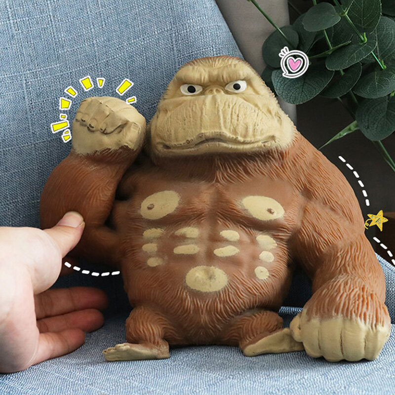 Simulazione decompressione Stretch Gorilla figura scultura Anti-ansia divertente impastare giocattoli di sabbia pizzico alleviare lo Stress giocattoli ingannevoli