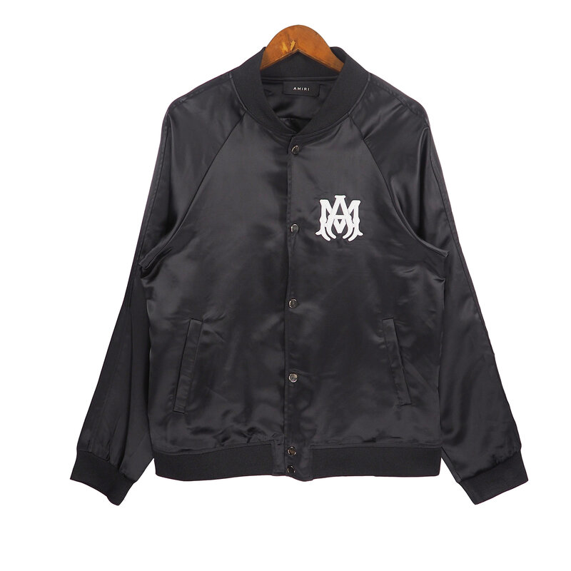 Американская мотоциклетная куртка AMIRI 22SS, Мужская Осенняя тонкая куртка с готическим алфавитом, модная брендовая Свободная куртка в стиле х...