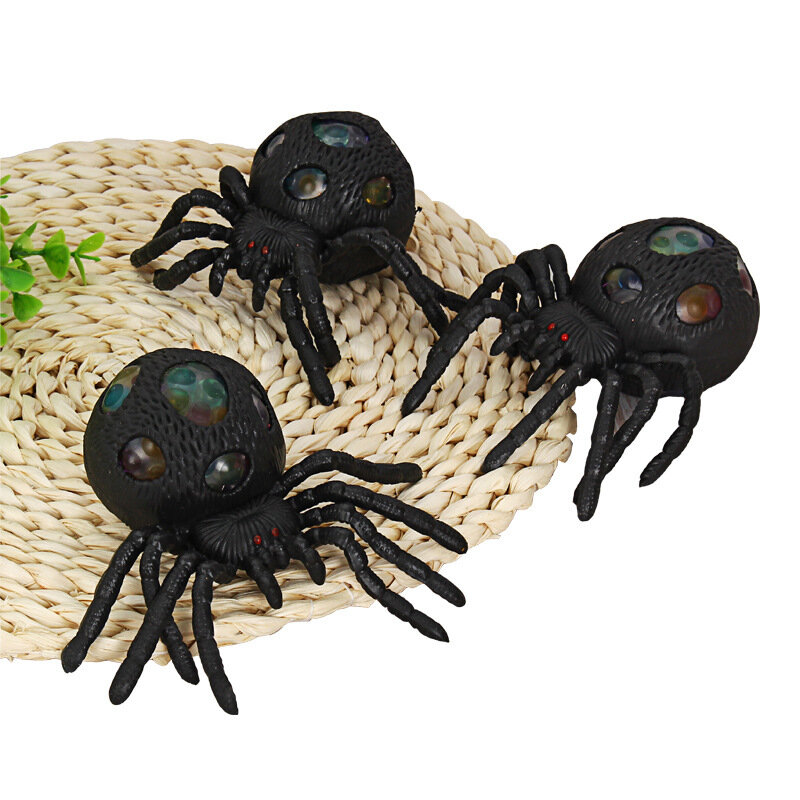 Вентиляционная игрушка, оригинальный подарок на Хэллоуин, пугающий черный паук, подходит для украшения праздничной вечеринки