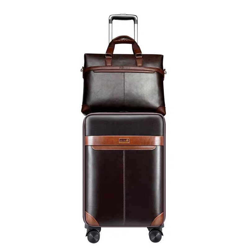Firstmeet homem de negócios conjunto de bagagem com bolsa de luxo trole mala de viagem marca bagagem de viagem carry on plutônio embarque mala