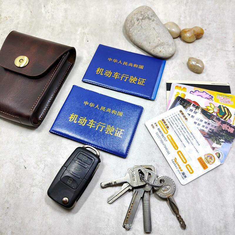 Blongk صغيرة الخصر حقيبة صغيرة حزام حزمة رخصة القيادة حامل بطاقة مفتاح السيارة الحقيبة صندوق السجائر جلد طبيعي 3617DKL