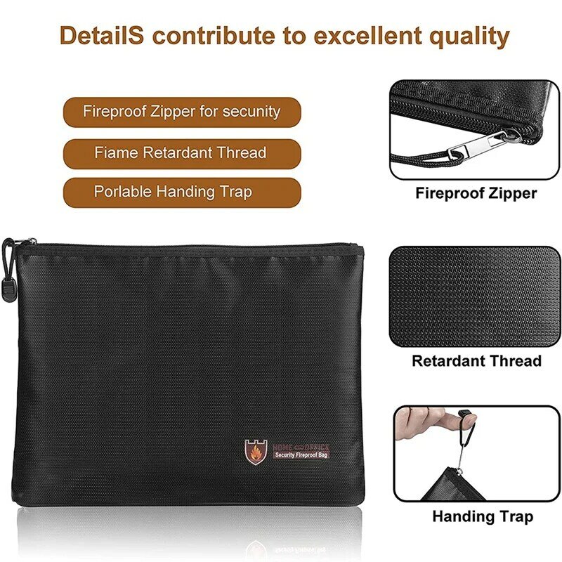 Fireproof Document Bag,Waterproof And Fireproof Document Bags,Fireproof Money Bag For A4 Document Holder