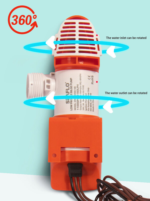 SEAFLO-Bomba De Agua De perfil bajo y estrecho, serie 14A, Detección automática De nivel De Agua, 12V, CC