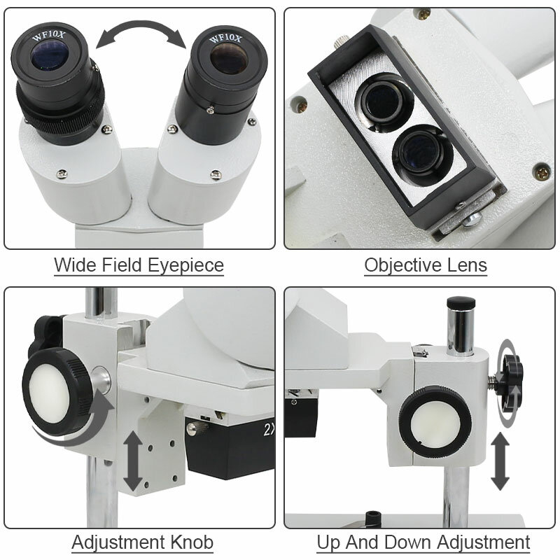 40X Binocular Stereo Microscope 45 Degree Inclined with WF10X Eyepiece for Repairing Smartphone and PCB Inspection