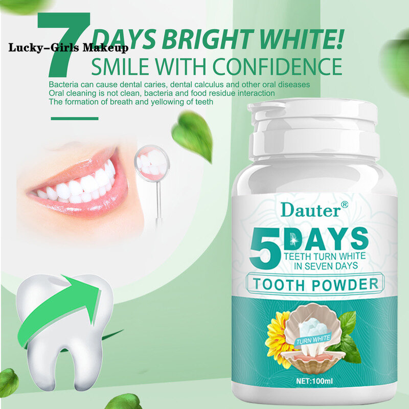 New Dauter Chinese Medicine Natural Pearl Tooth Powder Physical Whitener Detoxifying Whitening Tooth Powder(50/60/80/100ml)
