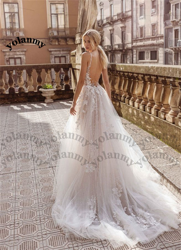 Yoranmy 2 – robe De mariée glamour, pour Mariages, avec des Appliques, personnalisée