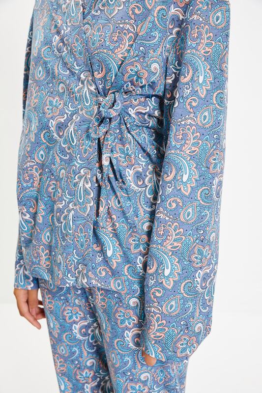 Trendyol conjunto de pijamas de malha thmaw22pt0264