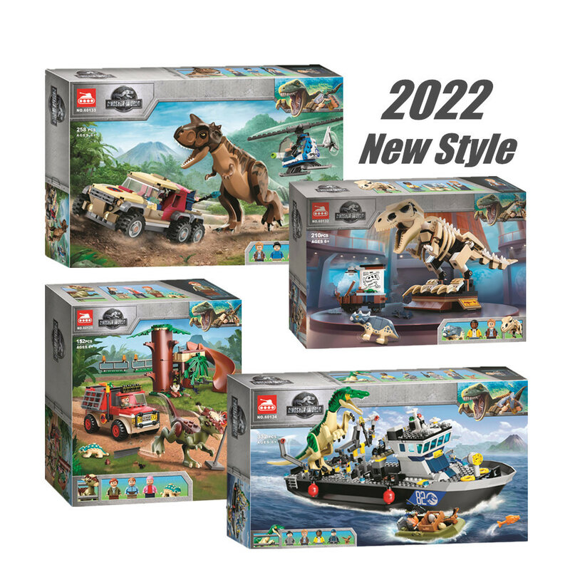 New 2022 Jurassic Series World Dinosaur Dragon Park Boys Toys City Figures Lockwood Building Blocks Brick Kid Gift