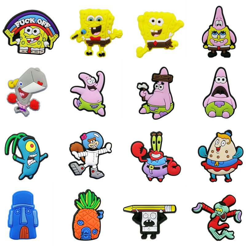 Hot Sale 8-16pcs/Set Animated Cartoon Game Shoe Charms Accessories Decorations PVC Croc Jibz Buckle for Kids Party Xmas Gifts